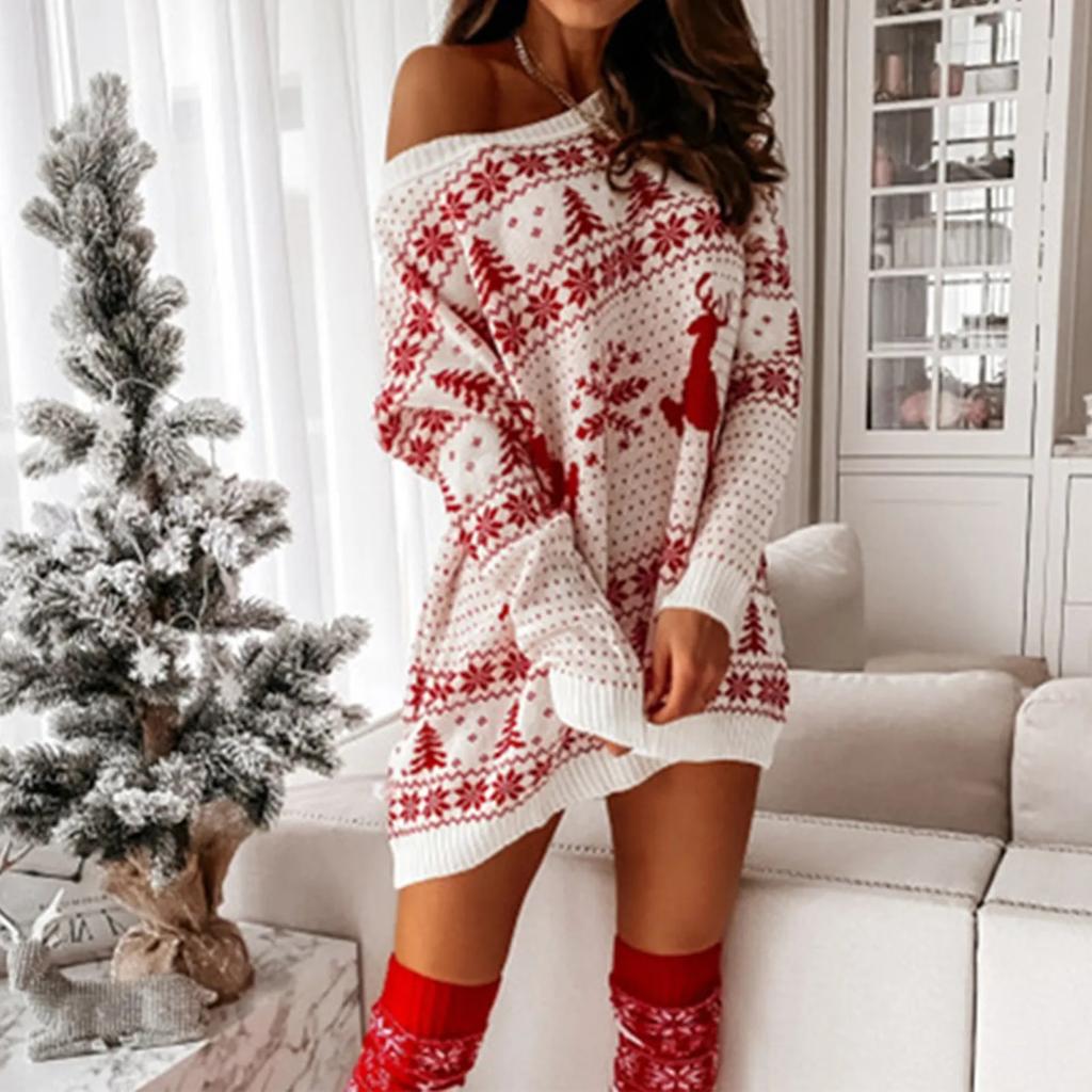 thumbnail image 2 of LaSuveur Women's Chrstmas Santa Claus Prnt Pullover Flared A Lne 2 of 9