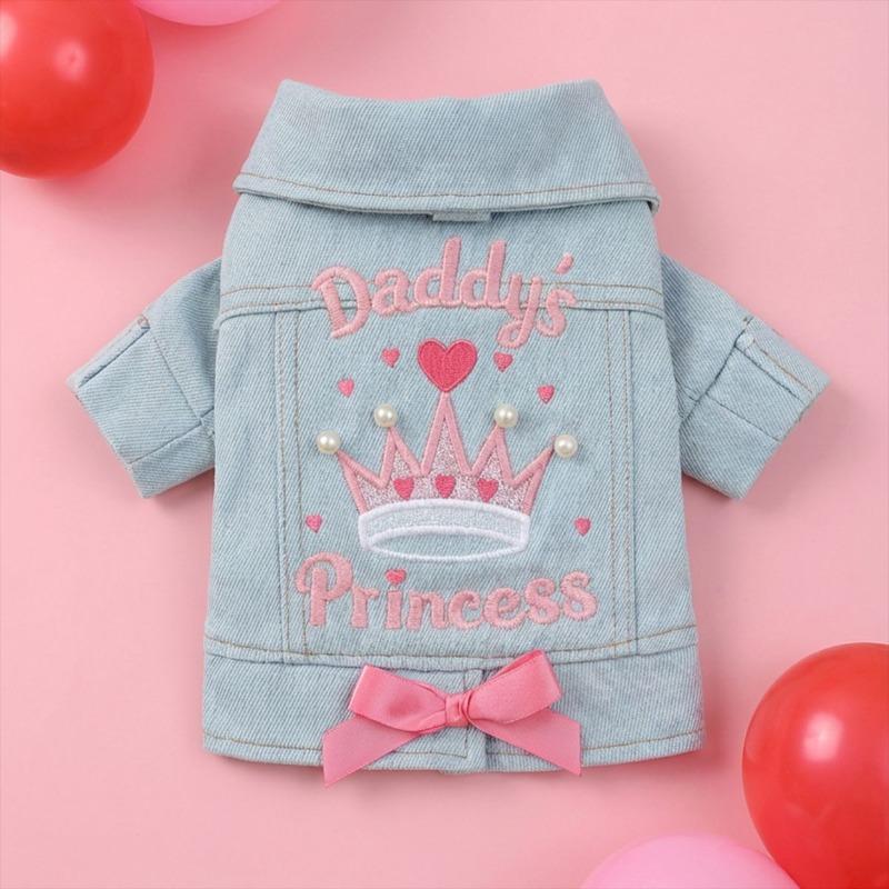 

Pet clothes autumn and winter new small dog puppies happy dog cat warm and comfortable little princess denim clothes xs-bust size30, length 20cm, about 1.0-1.5kg