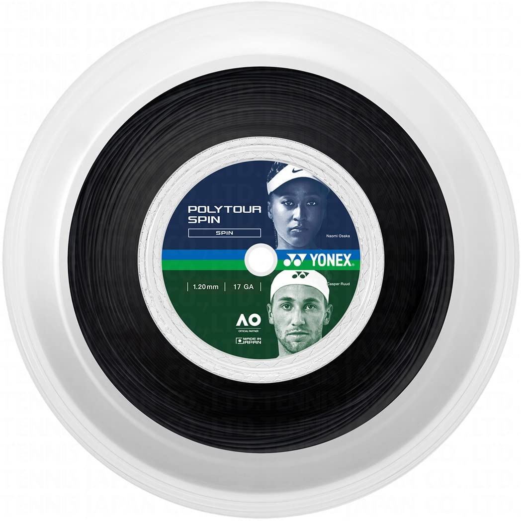 YONEX Poly Tour Spin 120 200m PTS120R2 tennis string black