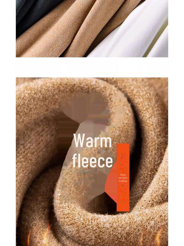 Warmes Herren-Langarmhemd mit halbem Rollkragen und Samtfutter für Herbst/Winter