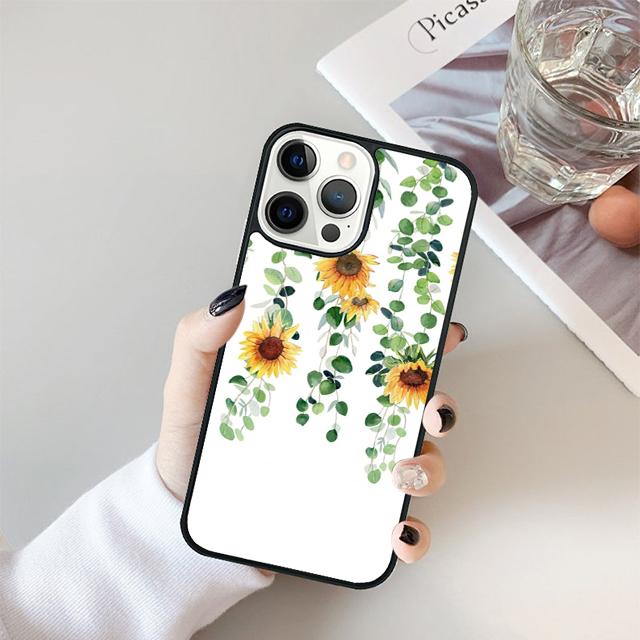 Coque de téléphone florale tournesol pour iPhone 17 Air 15 16 11 12 13 14 Pro Max Housse pour iPhone 17 Air Max Plus coque Fundas