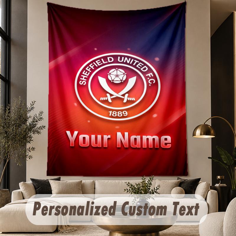 Custom Text Tapestry Sheffield United FC Print Wall Tapestry Indoor Living Room Wall Decor