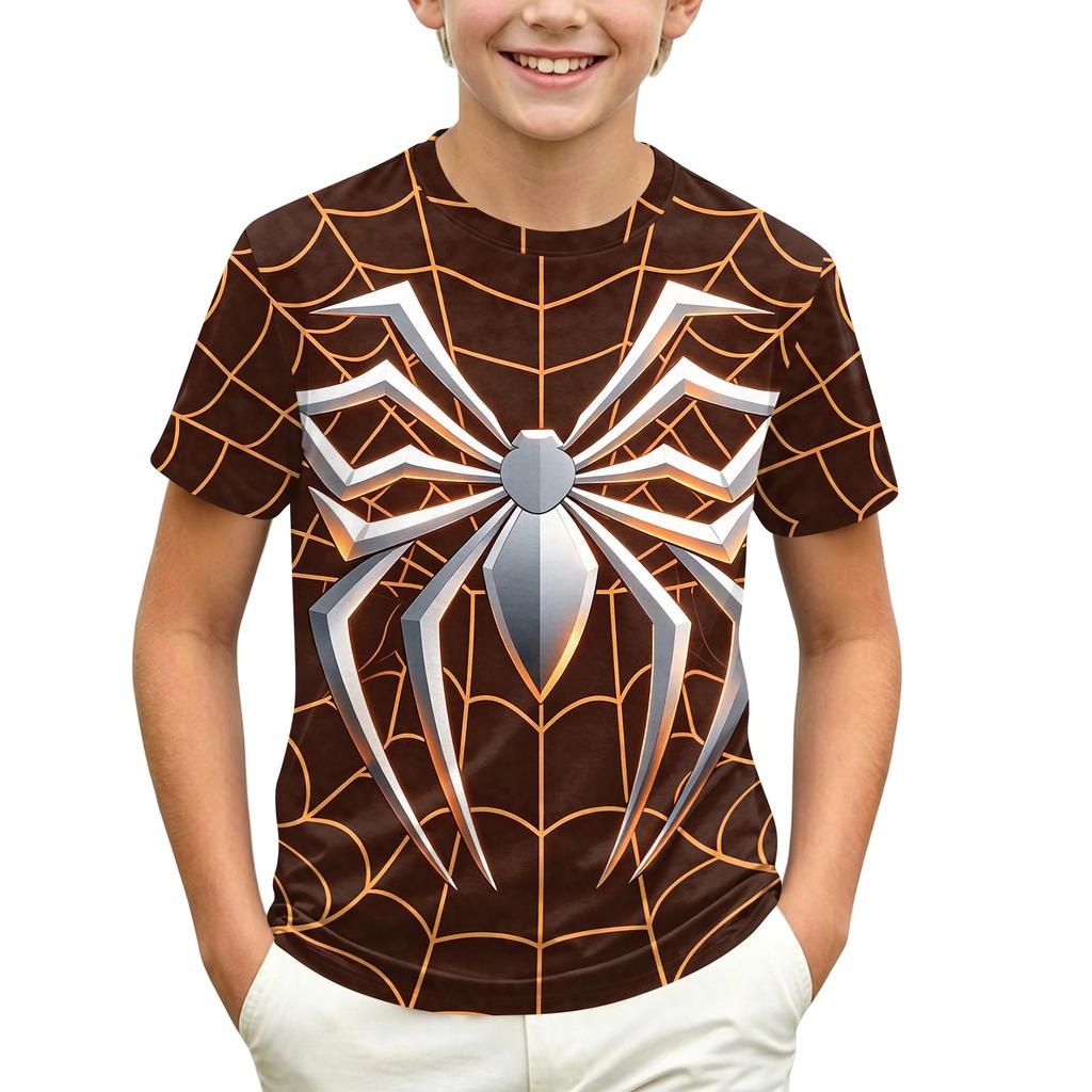 Kids' Short Sleeve Neck T-Shirt with Graphic Print for Casual Daily Wear
