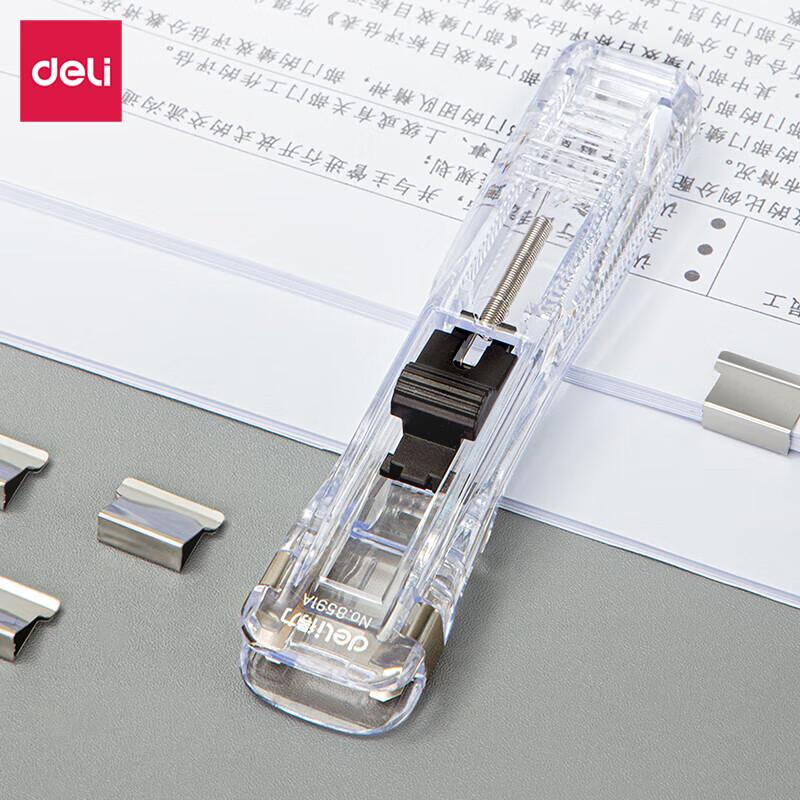 Deli 8591A Transparent Push Clip Dispenser