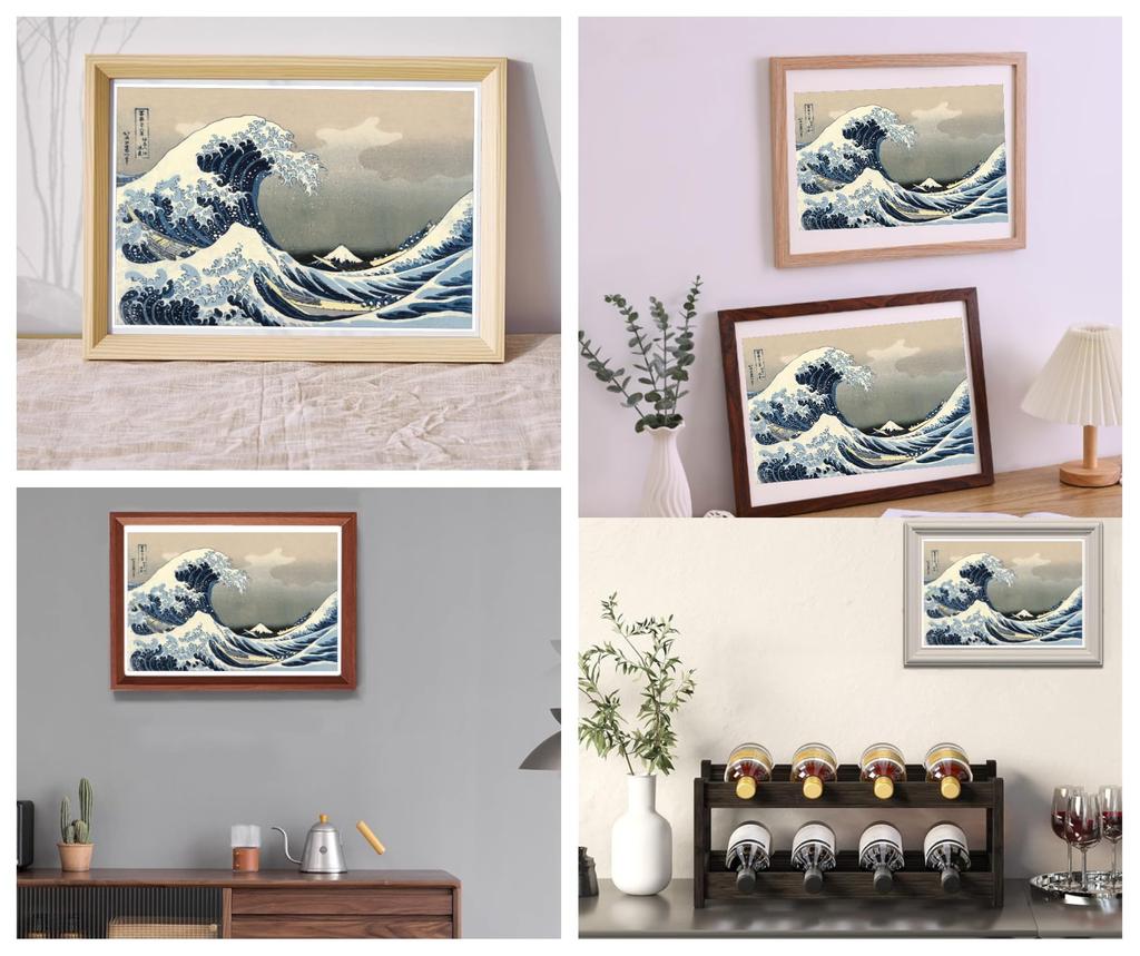 miniature jigsaw puzzle featuring the Views of Mount The Great Wave off finished size 38 x 26 cm 1000-piece Ukiyo-e Thirty-six Fuji, Kanagawa,