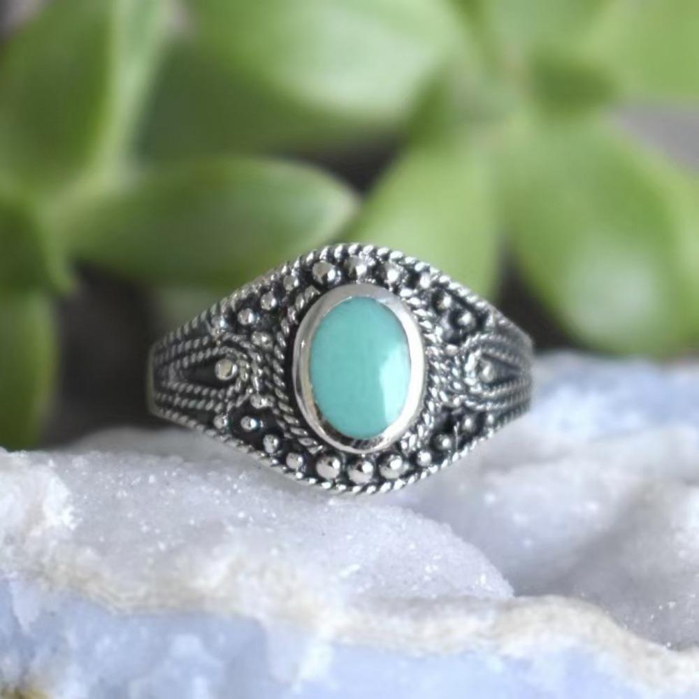 Luxury New Engraved Retro Thai Silver Ring, European Beautiful Women's Ethnic Dripping Women's Jewelry