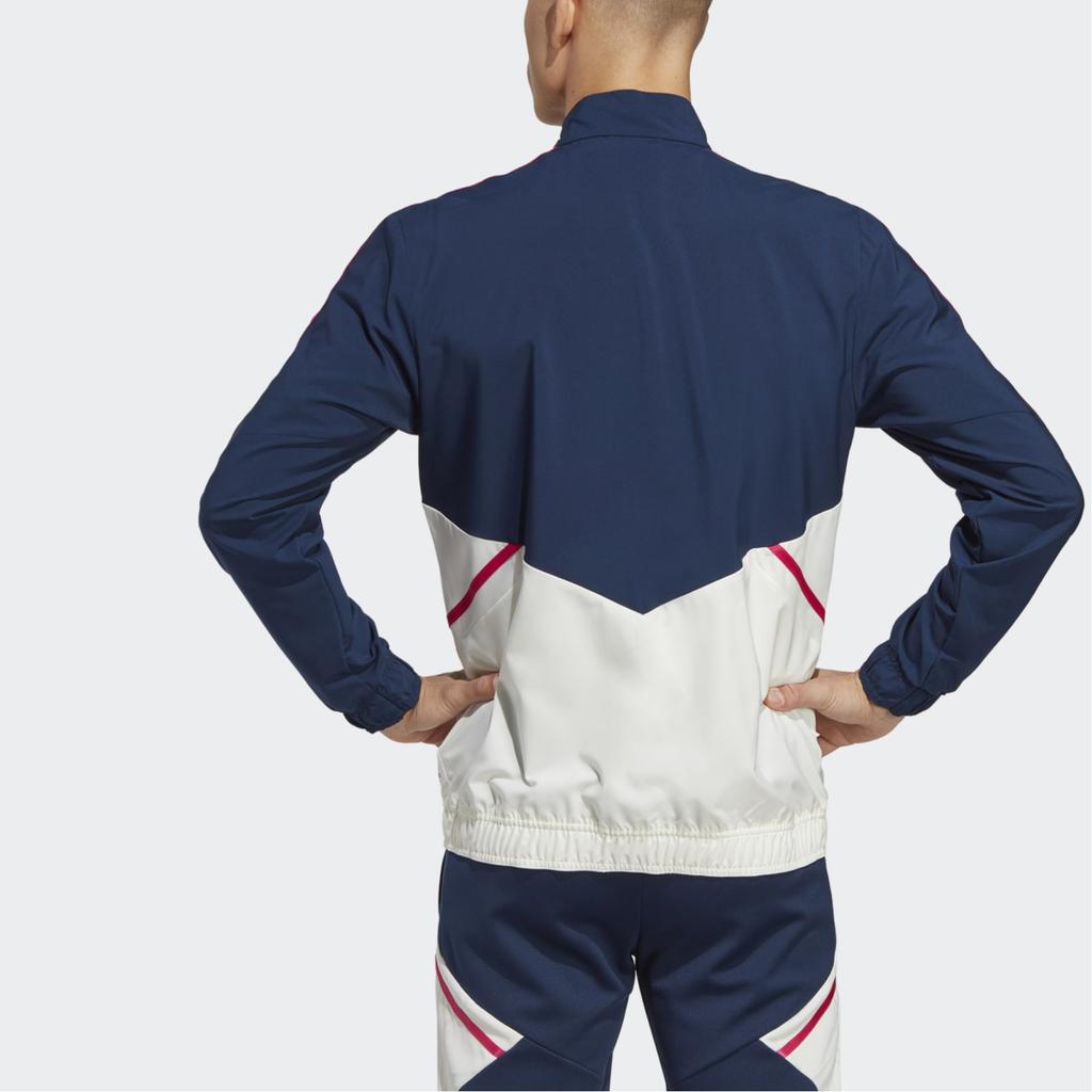 Adidas Three Stripe Color Block Logo Long Sleeve Jacket Men Jacket Dark-Blue HT4442