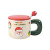 Christmas Creative Ceramic Mug Big Handle Cute Lid Spoon Coffee Mug Gift Box Gift Water Mug