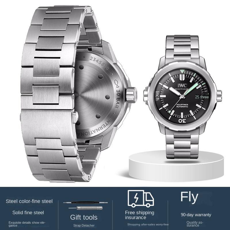 

22mm For IWC Aquatimer Family Watchband IW329002 IW376804 IW376708 Men s strap Solid Stainless Steel wristband watch Accessories 22mm срібний