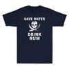 Save Water Drink Rum Tshirt Alcoholic Liquor Beverages Cocktails Unisexs Tee