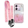 KADEM For Xiaomi Poco M7 Pro 5G Etui Blomstermønster TPU Gradient Telefondeksel med Lanyards