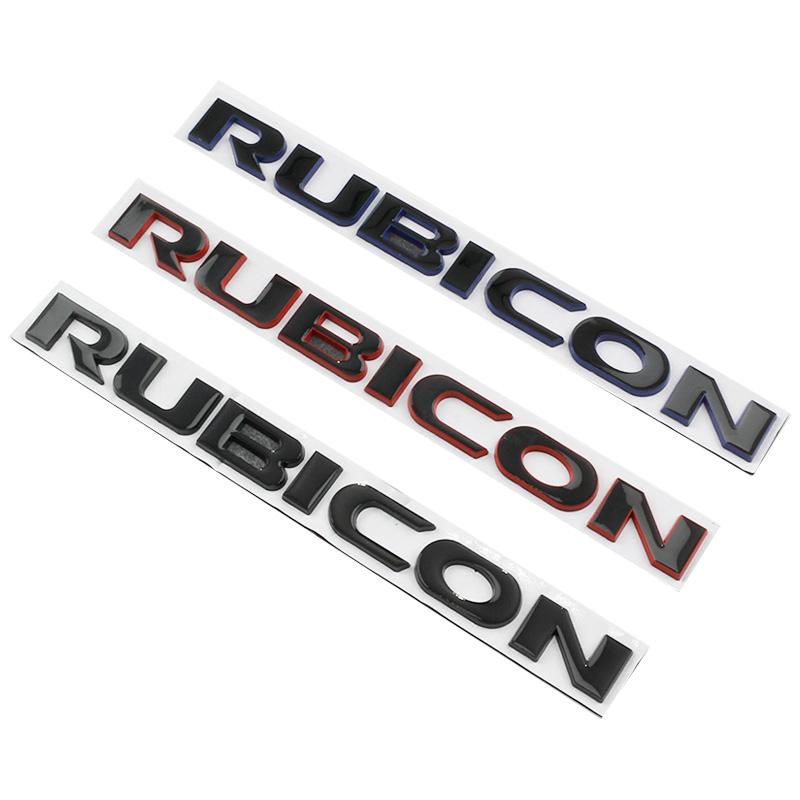 Car Metal Rubicon Trunk Fender Door Logo Badge Emblem Decals Sticker For Jeep Wrangler Unlimited TJ JK TJ YK JL XJ Accessories ALU1