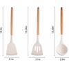 Non-Stick Silicone Cooking Utensils Set, 3 Pcs With Wooden Handle, Silicone Kitchen Gadgets