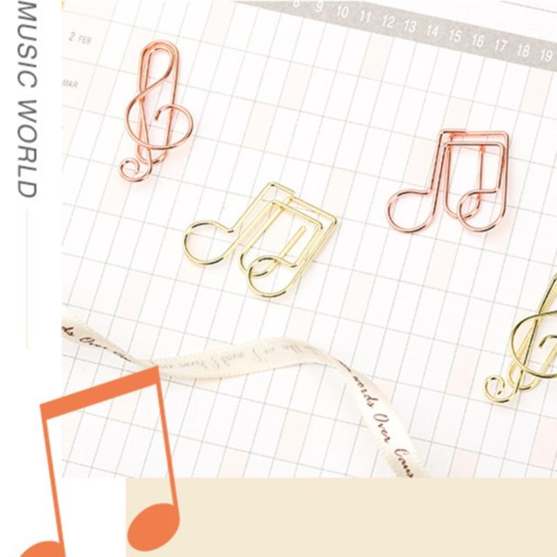 50Pcs Note Paper Clips Stationary Clips File Folders Clamp Mini Paper Clips Music Note Shaped Paper Clip for Home Office