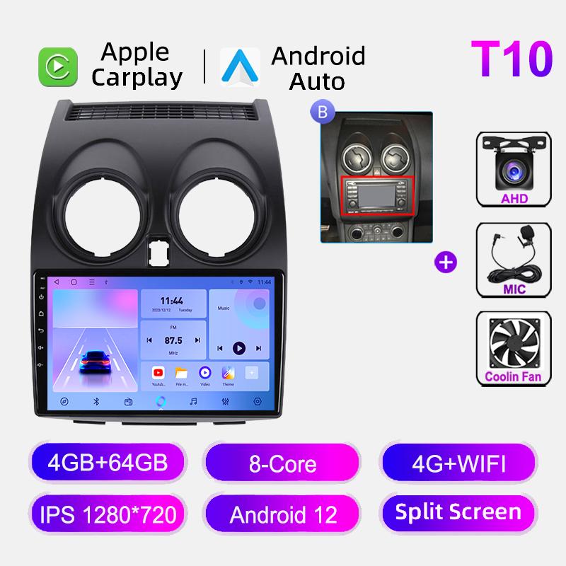 Car Radio Android Auto For Nissan Qashqai J10 2006-2013 Carplay 4G WIFI GPS Navigation Autoradio Video Player No 2din Head Unit