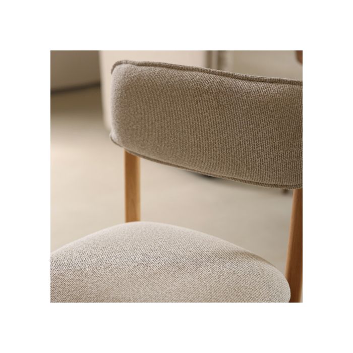 Chaise en bois - MUVOE - Frank - Beige/Naturel - Rembourrée - Design Scandinave Moderne