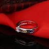 Color Rainbow Cubic Zircon Rings For Women Wedding Lovely Engagement Proposal Ring Accessory