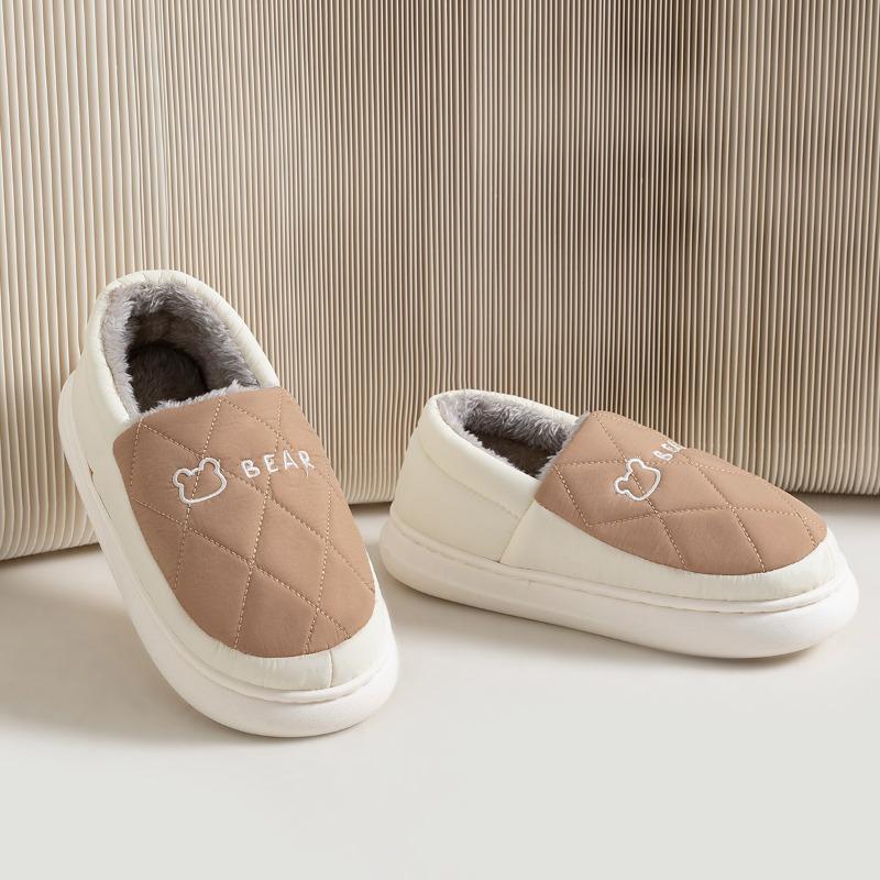 Indoor home bag heel wool cotton shoes women wear waterproof cotton slippers outside in autumn and winter men's winter warm new models