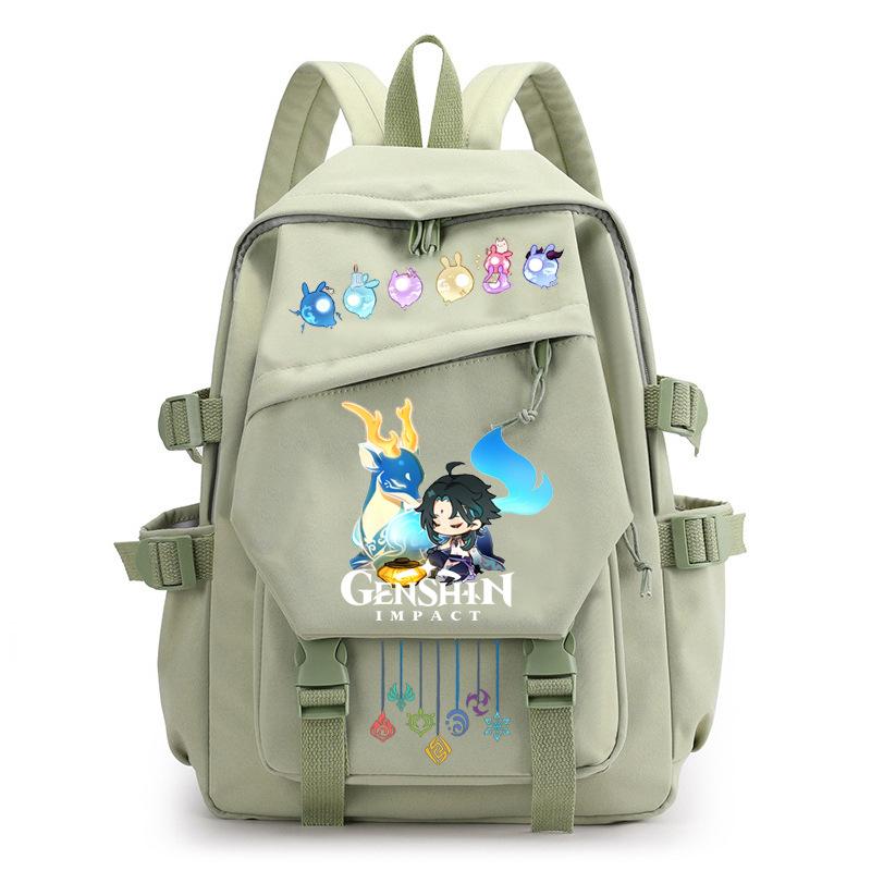 Mochila Escolar Estudante Viagem Caderno Presente para Crianças Bolsa Genshin Impact