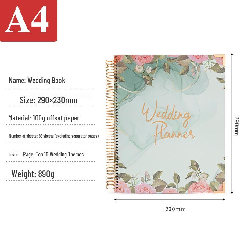 Pre-Wedding Planner Spiral Notebook with Floral Cover