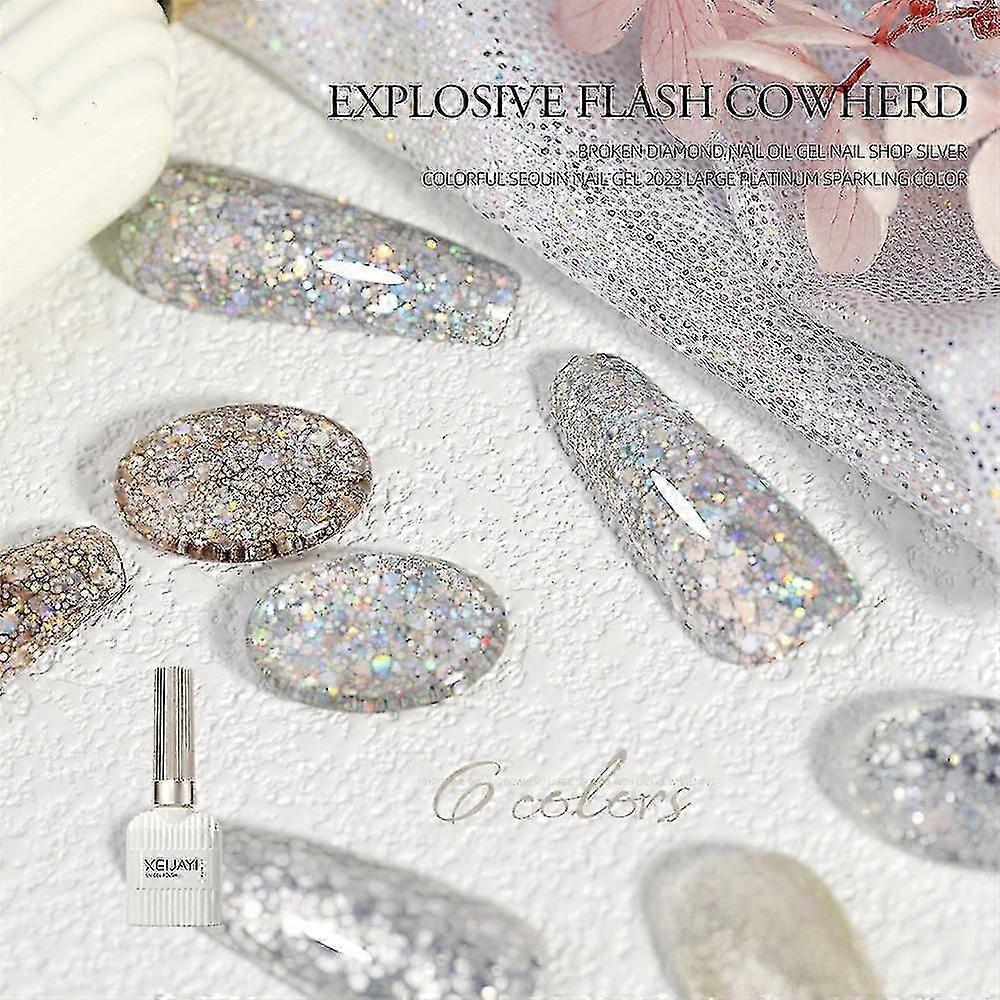 1/6 Stück XEIJAYI 15ML UV Gel Nagellack Set Für Maniküre Gellack Semi Permanent Hybrid Nagelkunst flash cowboy Farbe Soak Off UV Gel