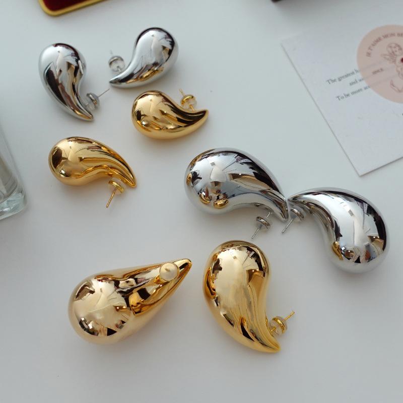Metal Water Drop Stud Earrings, Style, Fashion Personality, Exaggerated Earrings, Cold Atmosphere, Advanced Sense Earrings