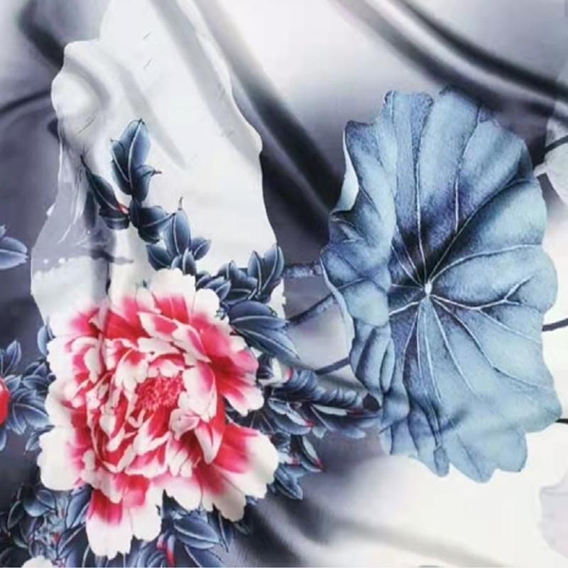 50x150cm Printed Cheongsam Satin Fabric Dress Pajamas Chinese Ancient Style Hanfu Clothing Simulation Silk Satin DIY Fabric