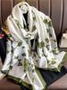 Fashion Elegant Women Silk Scarf Beach Wrap Shawl Vintage Satin Floral Print Sunscreen Bandana Hijab Mujer Scarve Foulard Pareo