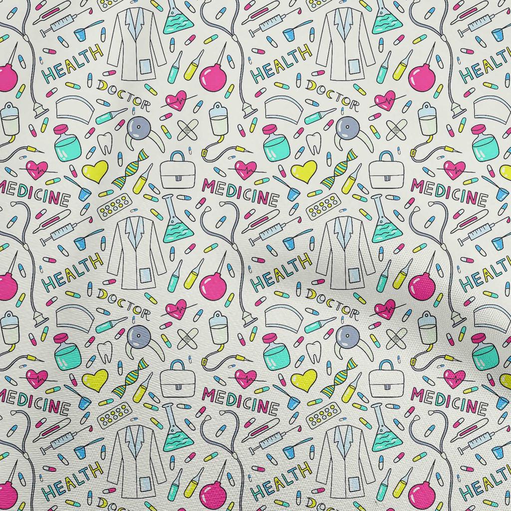 oneOone Cotton Flex Fuschia Pink Fabric Tool Sewing Material Print Fabric By The Yard 40 Inch
