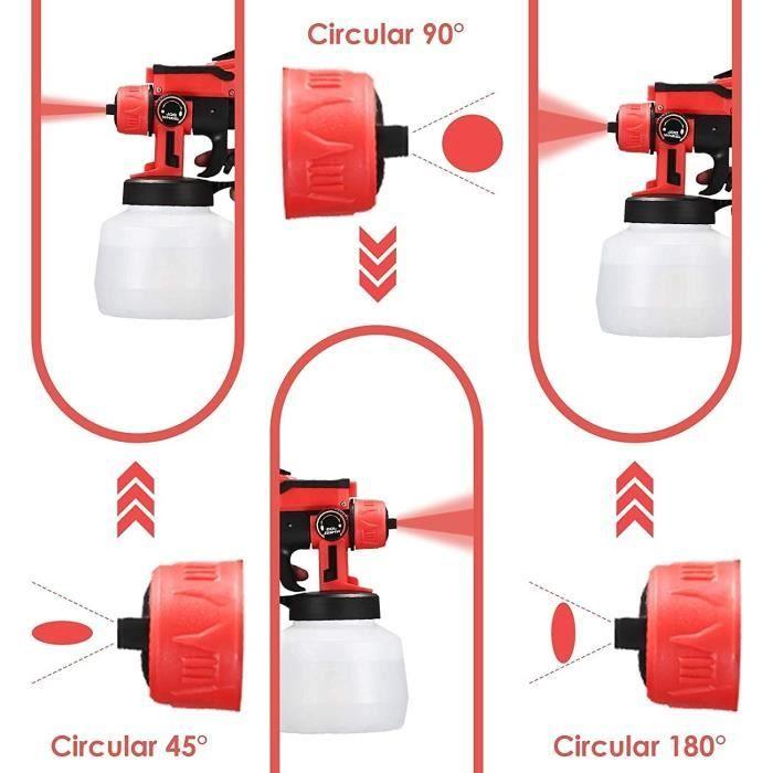 Pistolet De Pulvérisateur Sans Fil Pour La Peinture 550W 800ml, Pistolet De Pulvérisateur HVLP Sans Fil Avec 3 Modes De Pulvér[944]