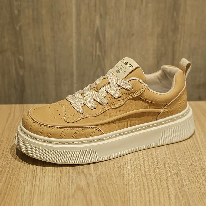 Nuevos Zapatos Casuales de Cuero de Moda para Hombre Simples Hombres Retro Cuero Genuino Planos Diseñador Elegantes Formales Zapatos de Trabajo para Viajeros