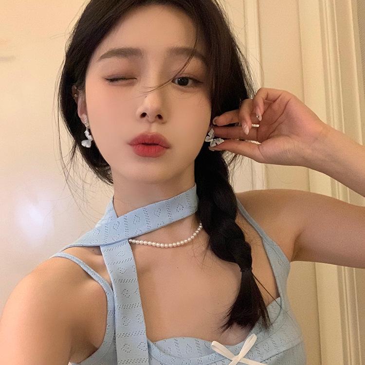 Crushed Ice Butterfly Clip-On Earrings - Elegant Summer Style, No Piercing Needed.