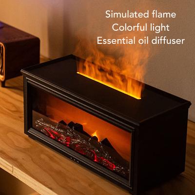 Vlam Diffuser 280ml Levensgetrouw Stil Automatische Uitschakeling met Afstandsbediening Etherische Olie Diffuser Open Haard Aromatherapie Luchtbevochtiger