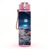 1PC Moonlit Ocean Deep Sea Scene Print 750ml Color Plastic Sports Water Bottle Leakproof Flip Straw Lid Suitable for Sports Office Home Use