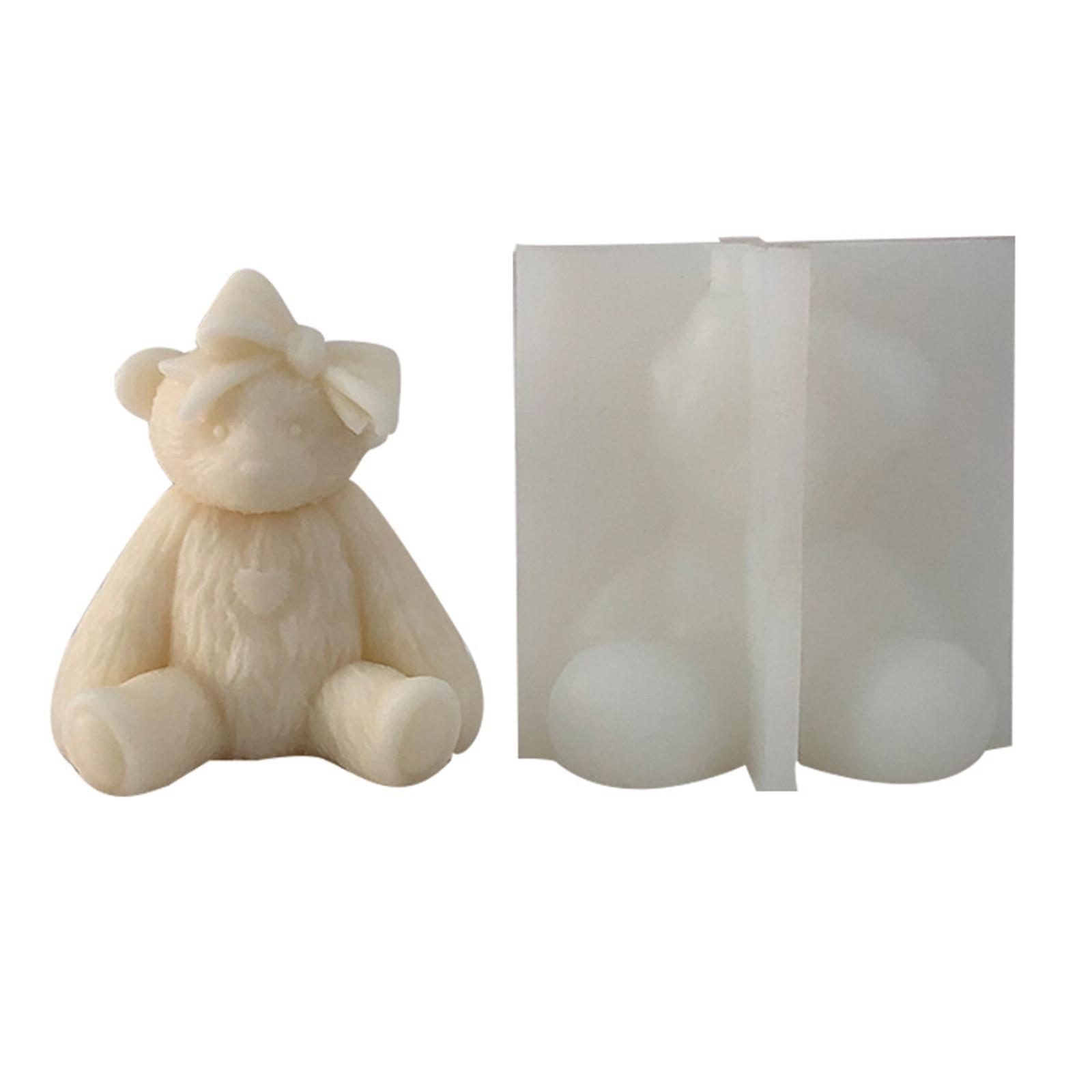

3D Bow Bear Shaped Silicone Wealth Mold DIY Silicone Candle Forms Clay Mold Silicone Wealth Making Forms Silicone Material