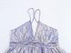 2025 Spring/Summer Sexy Backless V-Neck Spaghetti Strap Chiffon Print Dress