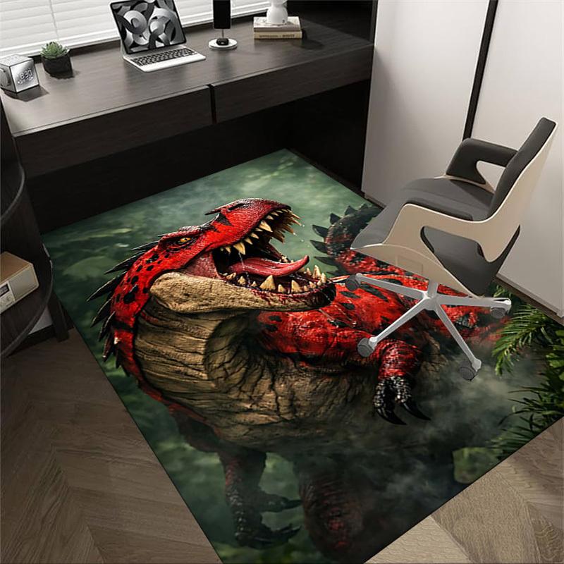 1PC Tyrannosaurus rex, Prehistoric creature Non-Slip Floor Carpet Compatible for Office&Living Room&Bedroom&Dining room - Weave Machine-S0332