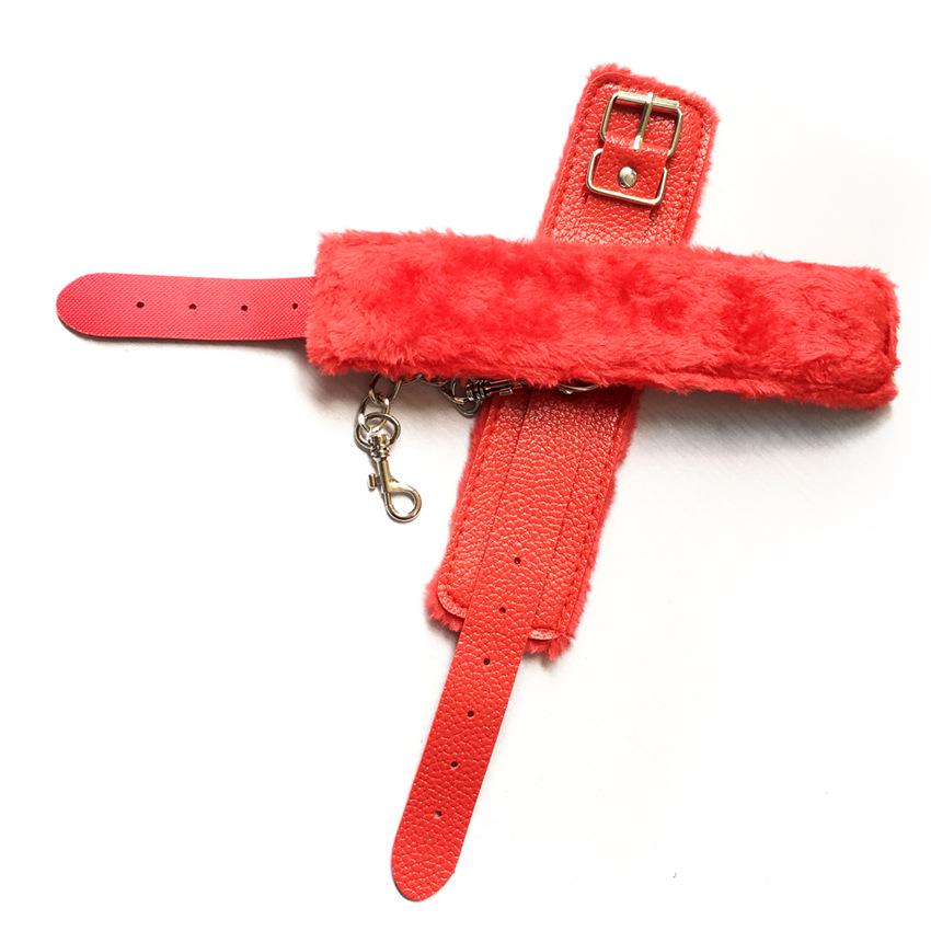 Sextoy Fetish SM Leather Lychee Pattern Bondage Handcuffs & Anklets for Women