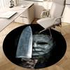 Knife,Horror Chair Mat Round Rug Office Carpet, Machine Washable, Non Slip, Suitable for Living Rooms, Bedrooms