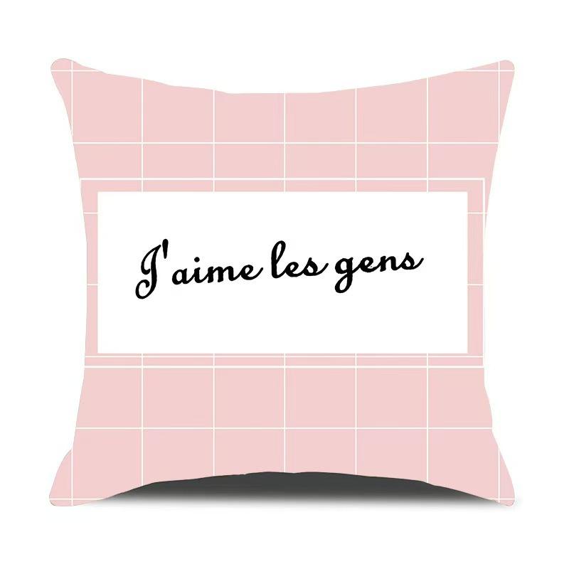 New Car Pillow Nordic Style Bedside Print Pillowcase Bedroom Sofa Cushion Short Plush Pillow