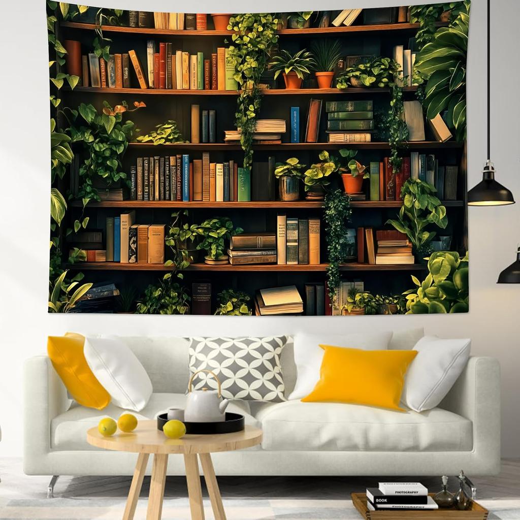 Black and White Mountain Tapestry Nature Moon Forest Mushroom Galaxy Stars Tapestry for Bedroom Aesthetic Wall Art Decor for