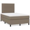 Exclusive House - Slatted Bed Base with Taupe Mattress 120x190 Cm Fabric