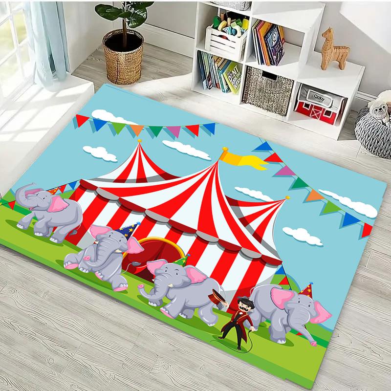 Amazing Circus Performance Large Area Carpets for Home Living Room  Children's Bedroom Sofa Doormat  Floor Rugs Anti-slip  Decor