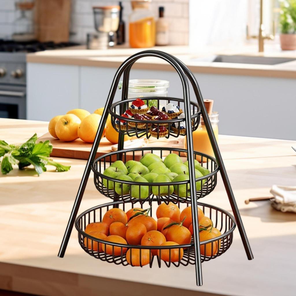 3 Tiers Fruit Storage Basket Multifunctional Home Decor Desktop Tray