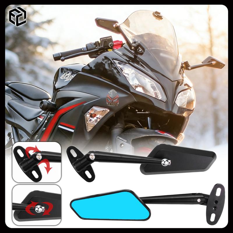 Sportbike Mirrors for KAWASAKI NINJA250 / NINJA400 / NINJA500 / ZX-25R / ZX-4R / ZX-4RR Has Anti-glare Function Aluminum Alloy