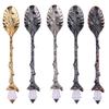 Royal Style Carved Pattern Flatware Dessert Tea Ice Cream Scoops Accessories Dining Bar Kitchen