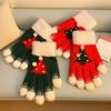 Knitted Christmas Gloves Unisex Christmas Tree Pattern Gloves Winter Touch Screen Fuzzy Gloves