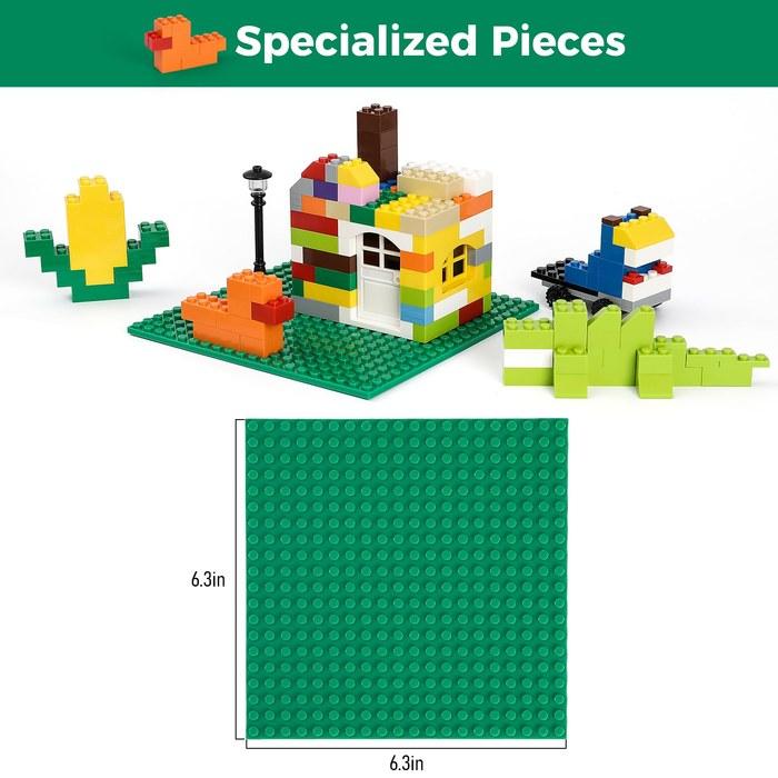 Classic Block Toy Set 1000-Piece Major Brand Compatible Includes 3 20x20 Baseplates Expansion Set 10 Colors, 12 Shapes Ages 6+