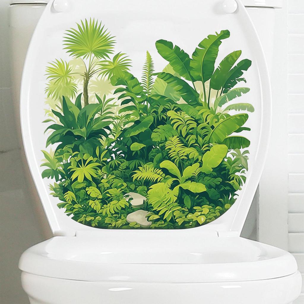 Green Plant Bathroom Toilet Self-Adhesive Wall Stickers Decoration