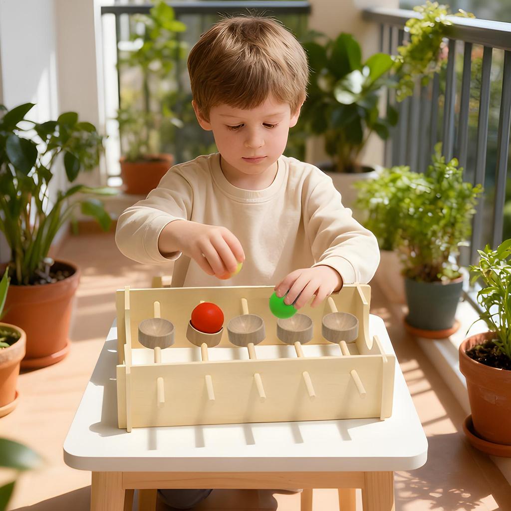 Wooden Ball Toy Sensory Learning Table Game Educational Wooden Ball Run Toy For Children Boys Girls Son Kids Daughter